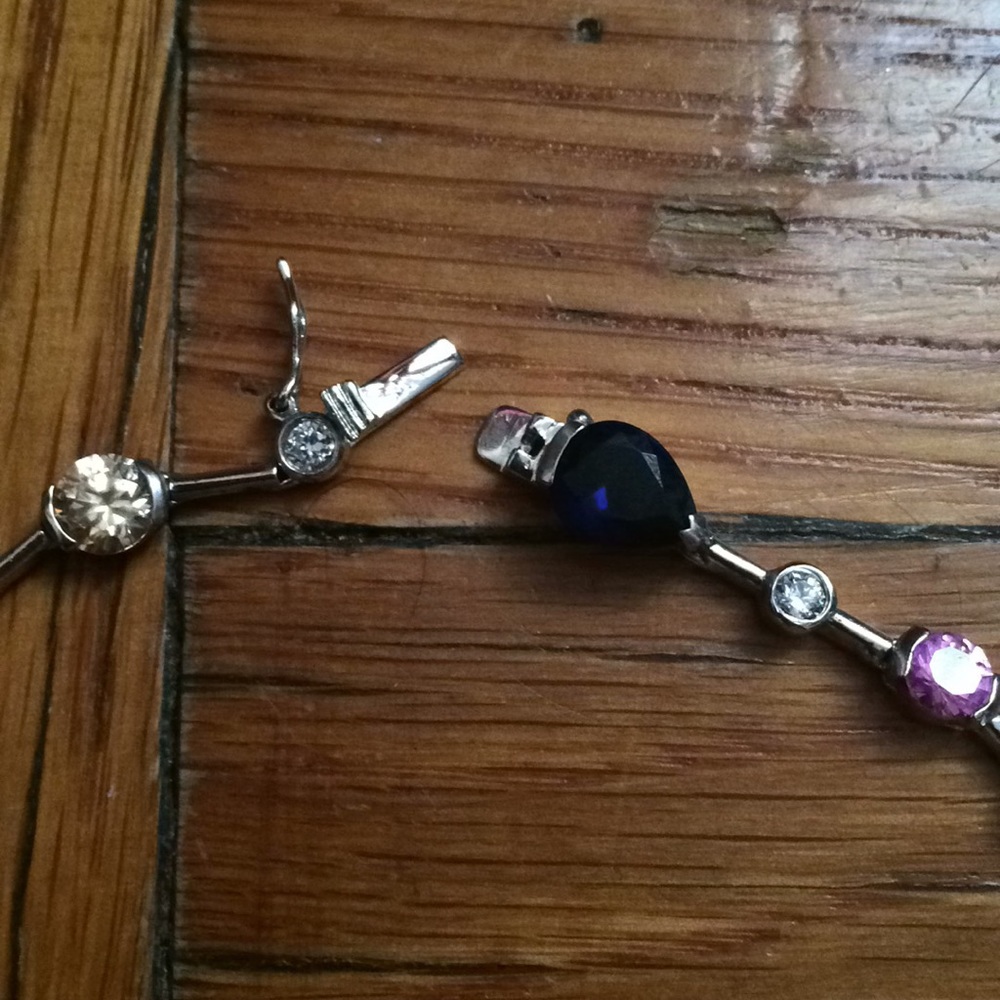 Beautiful multi gem silver necklace - Picture 3 of 5
